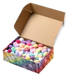 Pompon pastell megamix Ø2-4 cm, 900 stk