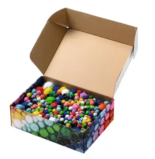 Pompon glitter megamix Ø2-4 cm, 730 stk
