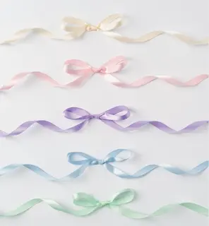 Satengbånd pastell mix B10 mm, 5 stk