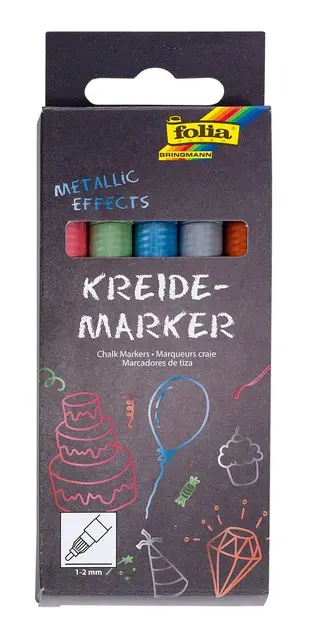 Kritt tusj metallik 5 stk 