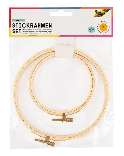 Broderiring sett Ø10 og Ø15 cm 