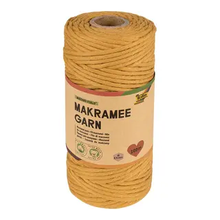 Makramégarn sennepsgul L100 m