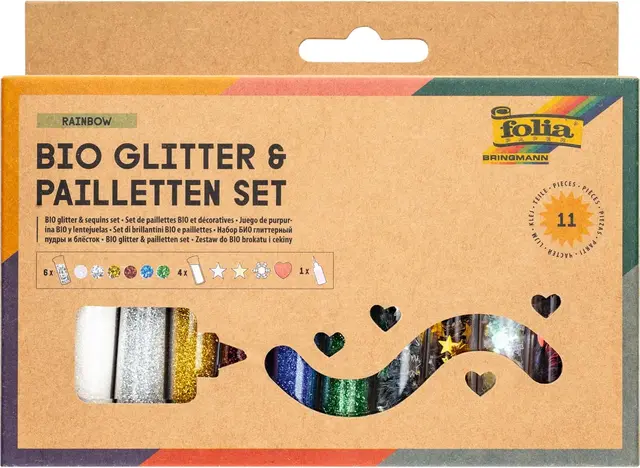 Bioglitter og pajetter 11 stk 