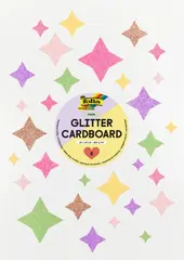 Glitterpapp pastell 24 x 34 cm 300 g, 6 ark