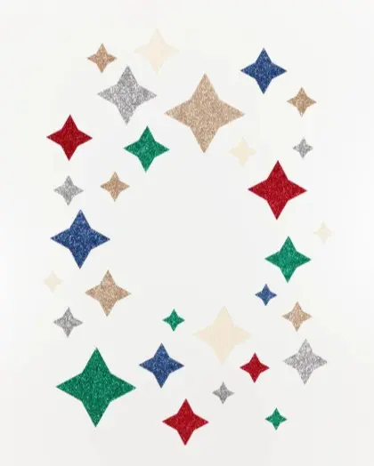 Glitterpapp jul 24 x 34 cm 300 g, 6 ark 
