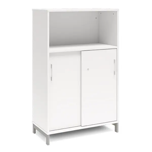 Ergo kontorskap M med skyvedør hvit B80 x D40 x H128 cm 