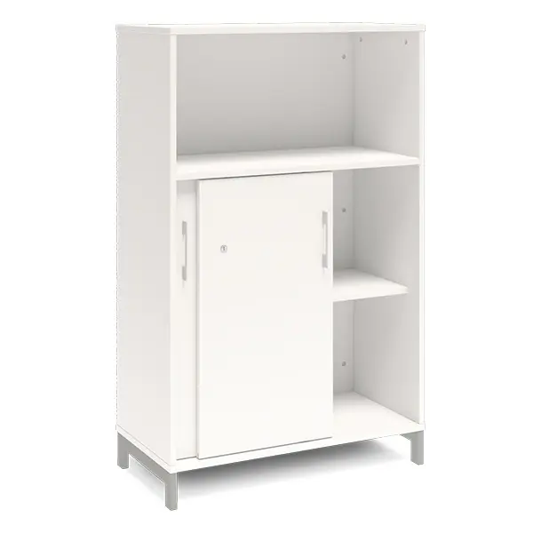 Ergo kontorskap M med skyvedør hvit B80 x D40 x H128 cm 