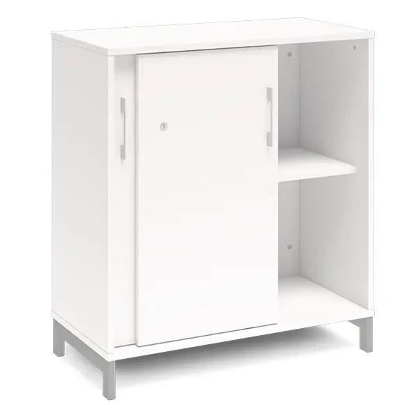 Ergo kontorskap S med skyvedør hvit B80 x D40 x H89 cm 