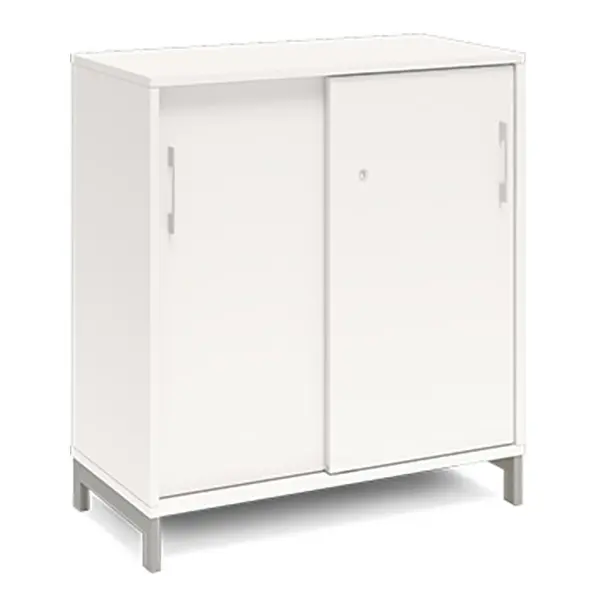 Ergo kontorskap S med skyvedør hvit B80 x D40 x H89 cm 