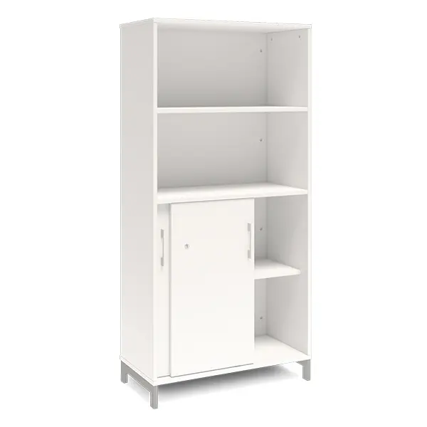 Ergo kontorskap L med skyvedør hvit B80 x D40 x H170 cm 