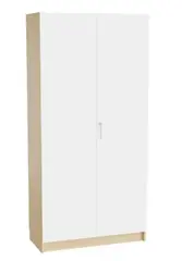 Materialskap med skuffer Bjørk/Hvit B100 x D47 x H210 cm