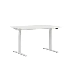 Kontorpult heve senk hvit B120 x D80 x H62-128 cm