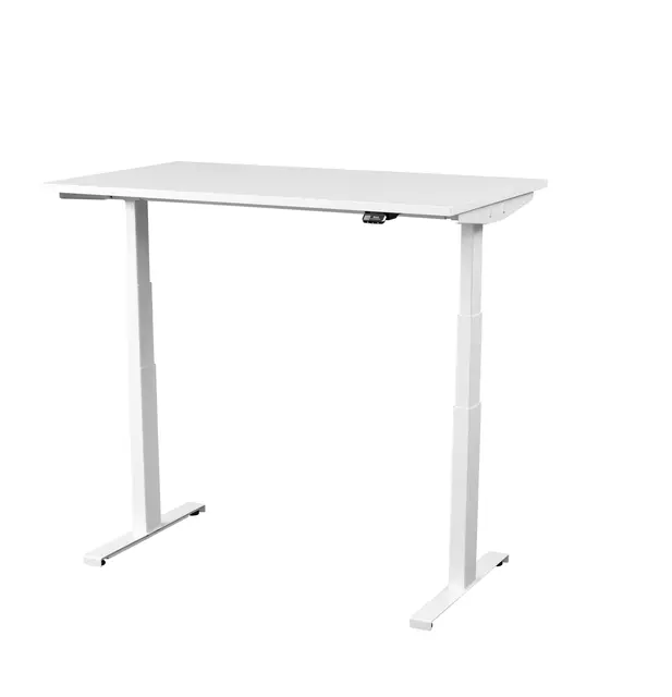 Kontorpult heve senk hvit B120 x D80 x H62-128 cm 