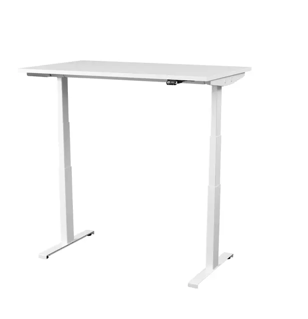 Kontorpult heve senk hvit B120 x D80 x H62-128 cm 