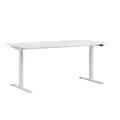 Kontorpult heve senk hvit B160 x D80 x H62-128 cm