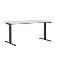Kontorpult heve senk lys gr&#229; B160 x D80 x H62-128 cm