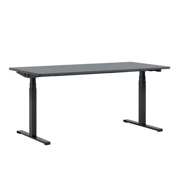 Kontorpult heve senk antrasitt grå B160 x D80 x H62-128 cm 