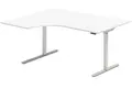 Kontorpult heve senk hvit B160 x D120/80 x H62-128 cm