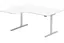 Kontorpult heve senk hvit B160 x D120/80 x H62-128 cm