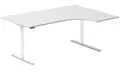 Kontorpult heve senk lys gr&#229; B180 x D120/80 x H62-128 cm