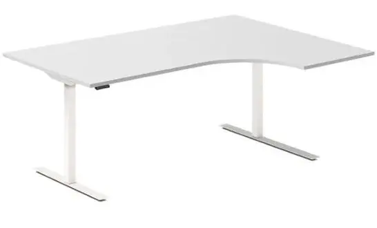 Kontorpult heve senk lys grå B180 x D120/80 x H62-128 cm 