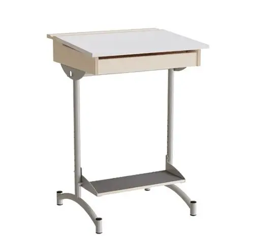 Fokus elevbord lydd. grå/alugrå B65 x D55 x H90 cm 