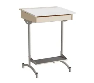 Fokus elevbord lydd. hvit/alugrå B65 x D55 x H90 cm