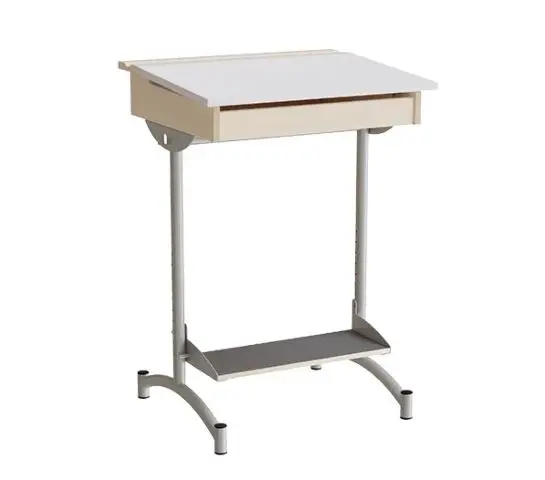 Fokus elevbord grå/alugrå B65 x D55 x H90 cm 