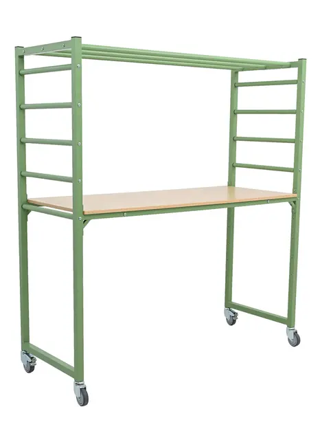 Multibord bjørk/grønn L193 x D72 x H202 cm 