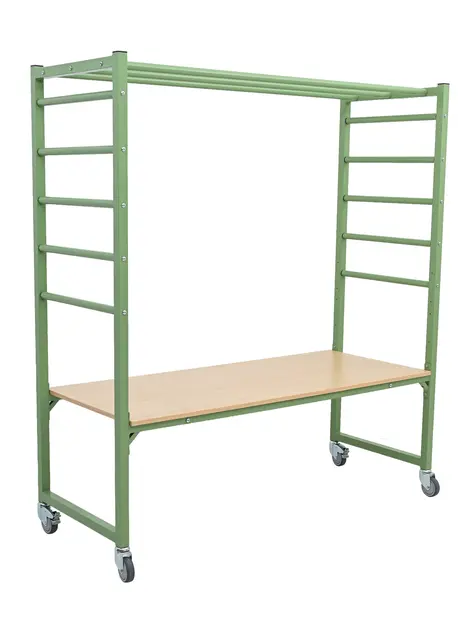 Multibord bjørk/grønn L193 x D72 x H202 cm 