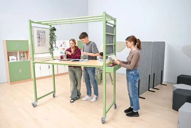 Multibord bjørk/grønn L193 x D72 x H202 cm 