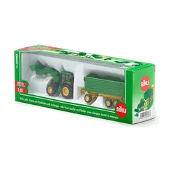 Siku John Deere traktor med henger L18 cm