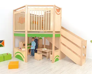 Lekekrok med 2 etasjer B200 x D297 x H250 cm