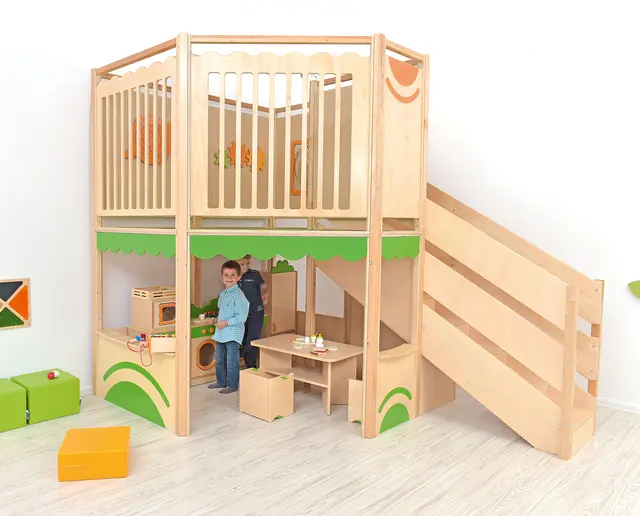 Lekekrok med 2 etasjer B200 x D297 x H250 cm 