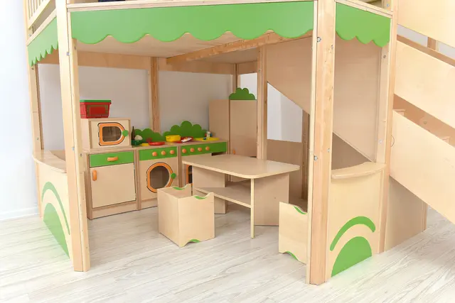 Lekekrok med 2 etasjer B200 x D297 x H250 cm 