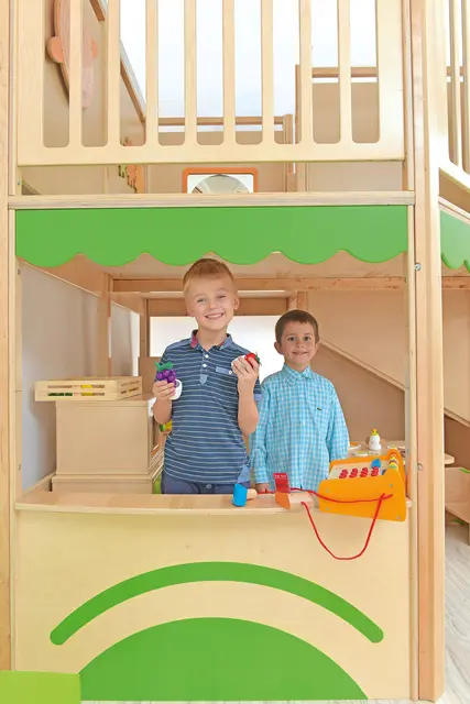 Lekekrok med 2 etasjer B200 x D297 x H250 cm 