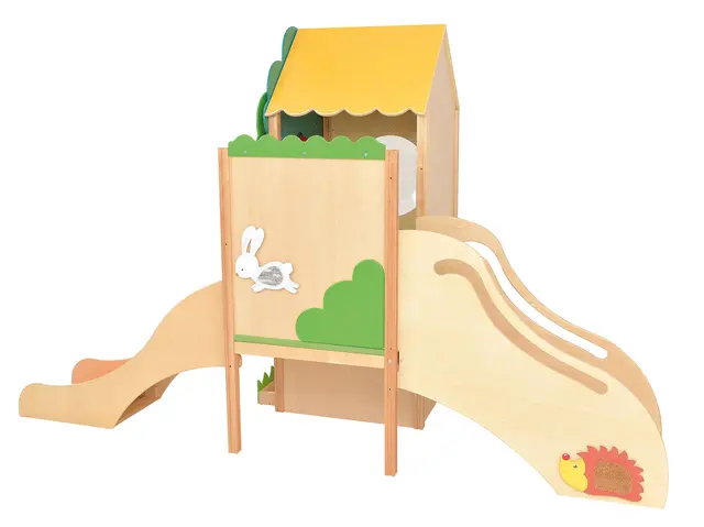 Trehuset med trapp og sklie B337 x D164 x H212 cm 