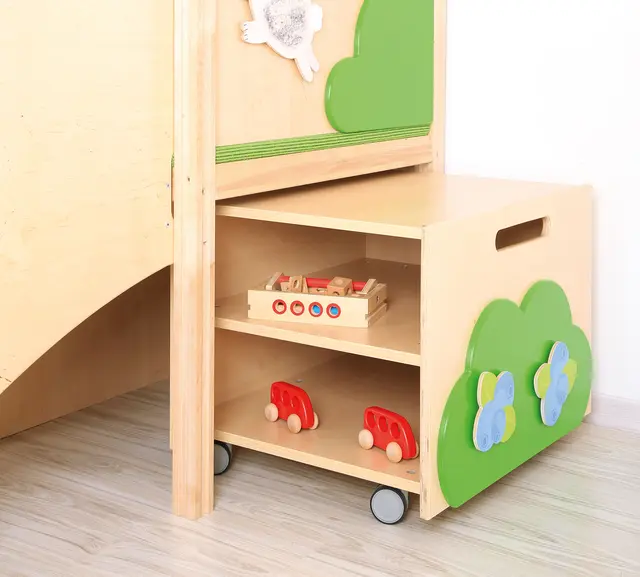 Trehuset med trapp og sklie B337 x D164 x H212 cm 