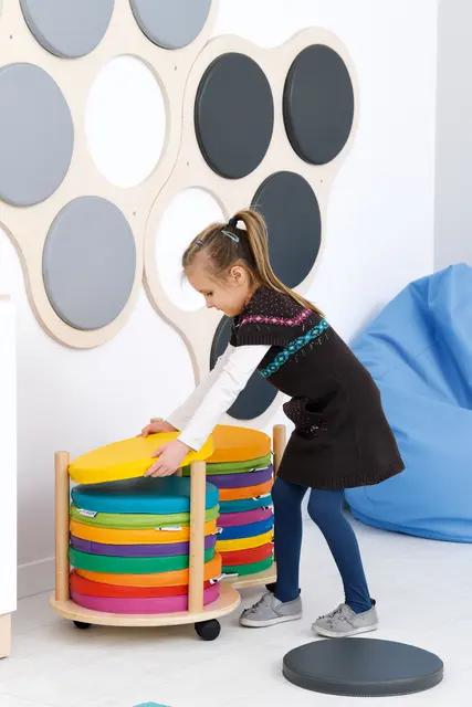 Quadro Sitteputer mix farger 10 stk Ø35 x H3 cm 