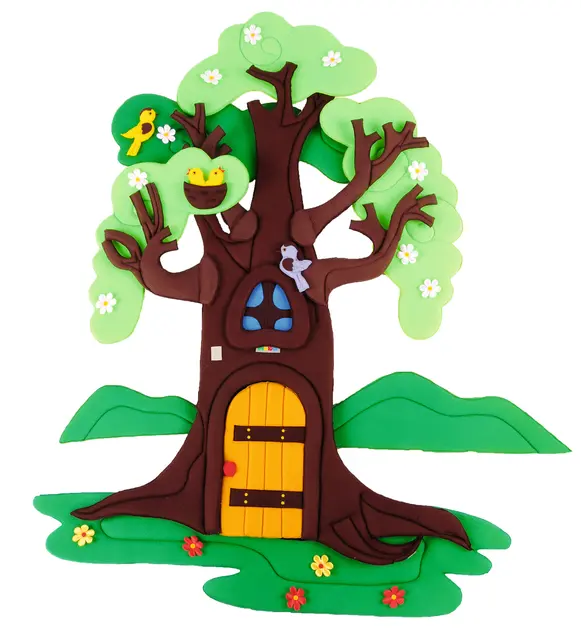 Veggdekorasjon epletre i 4 årstider 