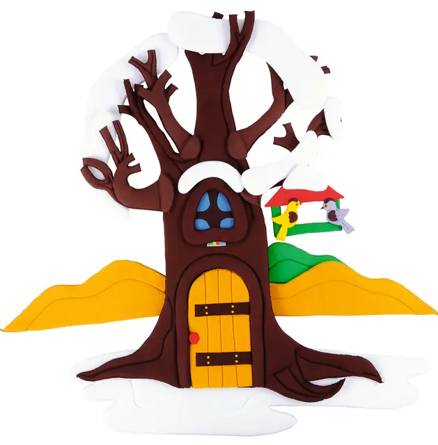 Veggdekorasjon epletre i 4 årstider 