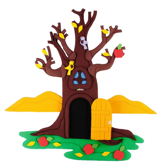 Veggdekorasjon epletre i 4 årstider 