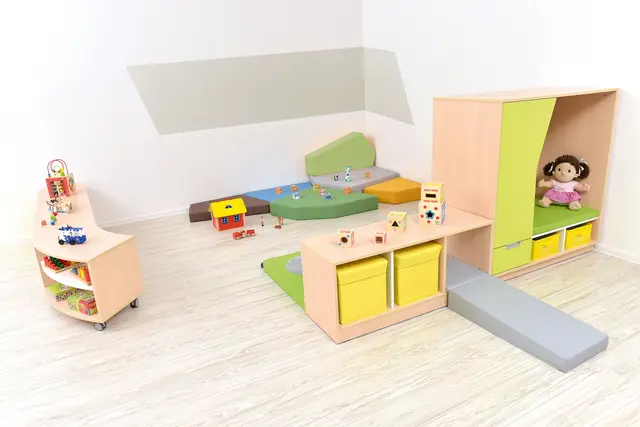 Quadro lekehjørne med speil B117 x D42 x H50 cm 