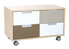 Quadro S reol med hjul 2 rom B80 x D42 x H50cm