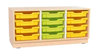 Quadro S benk for plastskuffer 3 rom B104 x D48 x H50 cm