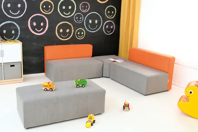 Mood sofa grå/oransje B120 x D72 x H72 cm 