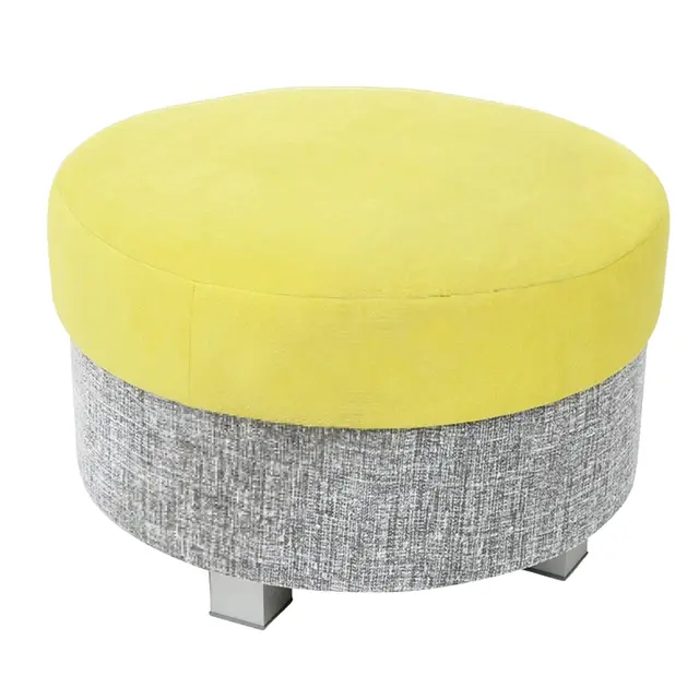 Trend rund puff grå/grønn H47 cm 