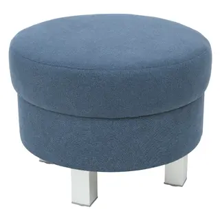 Trend rund puff marine blå H47 cm