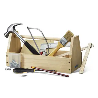 Snekkerkasse med verktøy L33 x B15 x H13 cm