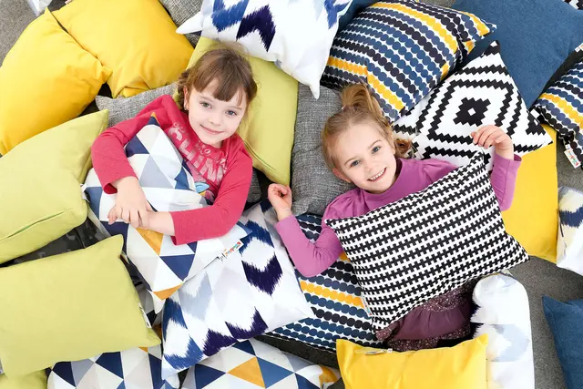 Rektangulær pute gul B40 x D16 x H30 cm, 2 stk 